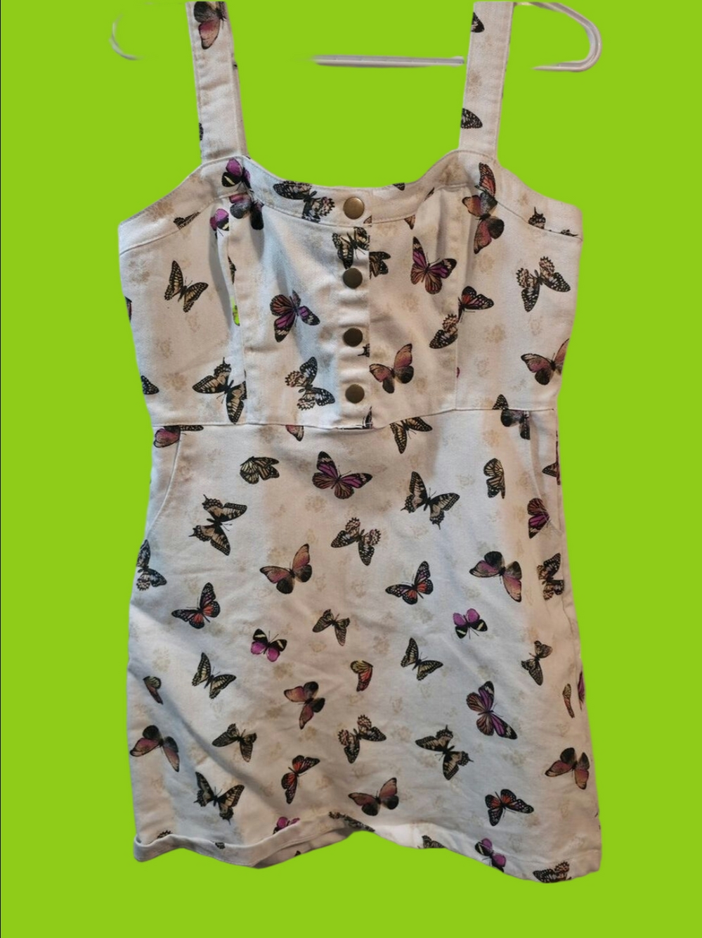 4/$67 Deal! NOBO White Mini Dress with Multicolor Butterfly Print